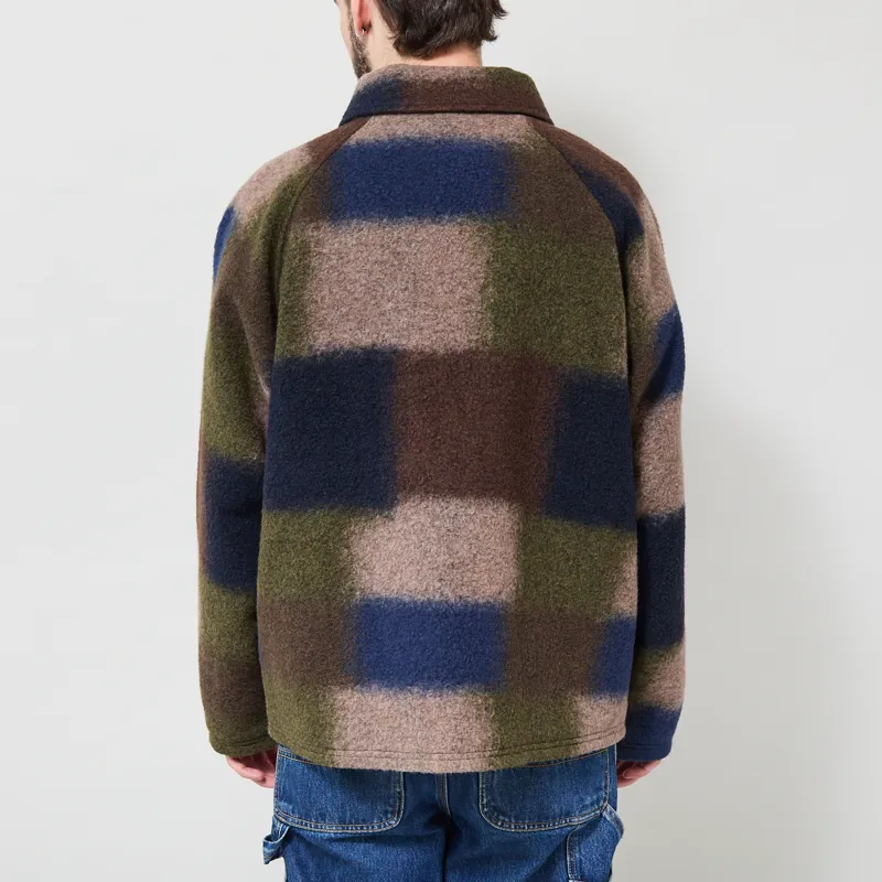 Foret Fragment Wool Jacket Blue Check-2