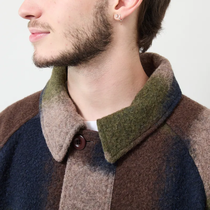 Foret Fragment Wool Jacket Blue Check-3
