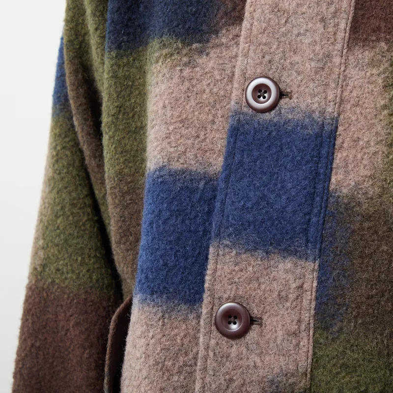 Foret Fragment Wool Jacket Blue Check-5