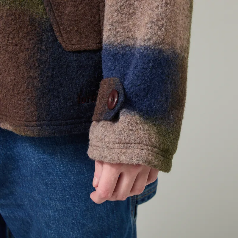 Foret Fragment Wool Jacket Blue Check-8
