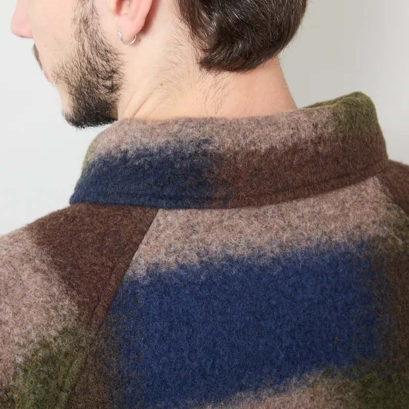 Foret Fragment Wool Jacket Blue Check-4