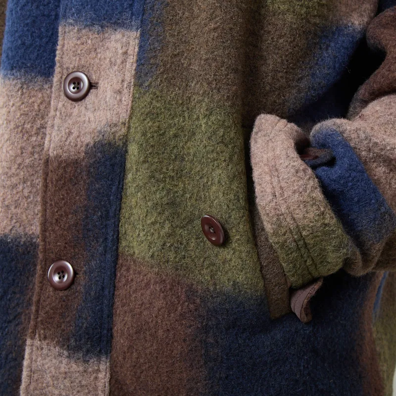Foret Fragment Wool Jacket Blue Check-10