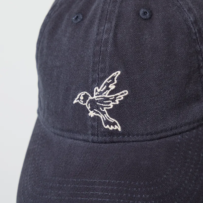 Foret Bird Washed Herringbone Cap Navy-3