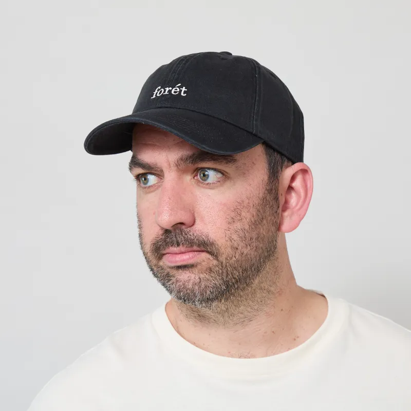 Foret Hawk Washed Cap Black