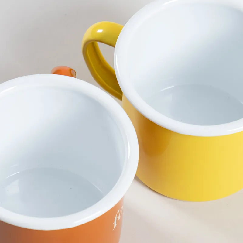 Foret Bean Enamel Mug Orange White-2