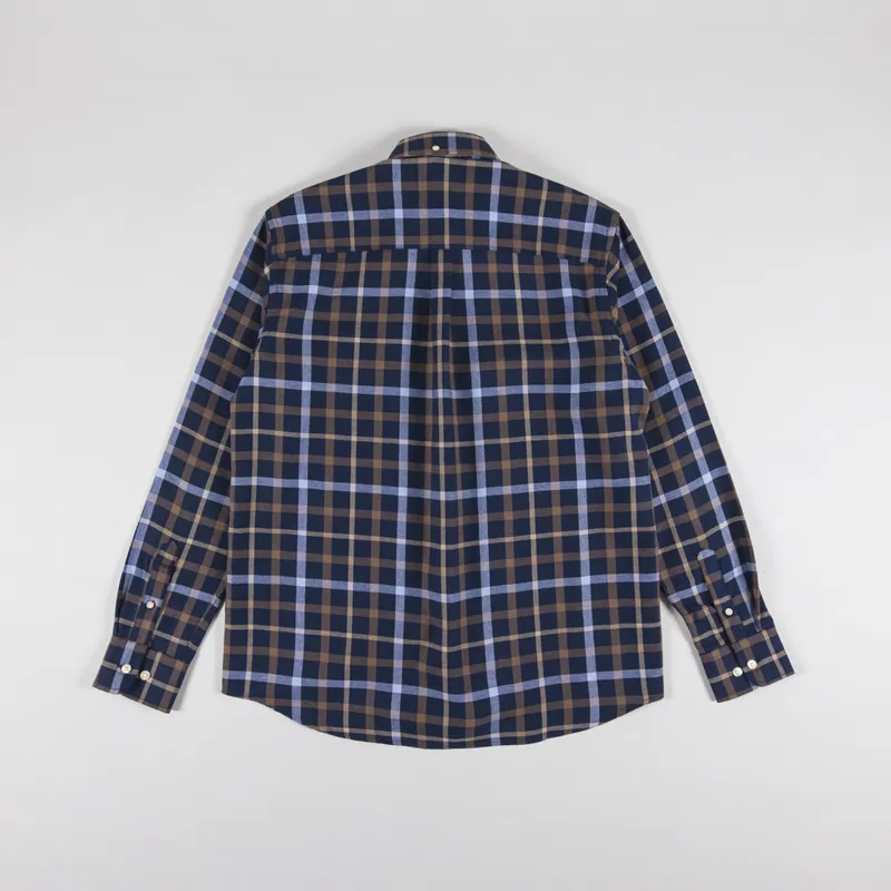 Foret Grip Check Shirt Navy Check-1