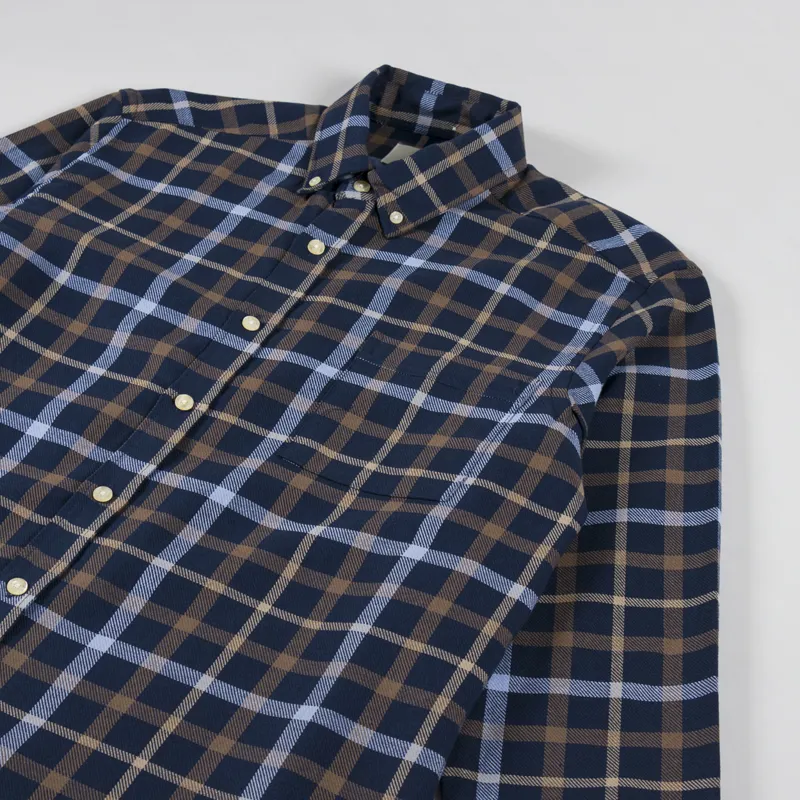 Foret Grip Check Shirt Navy Check-2