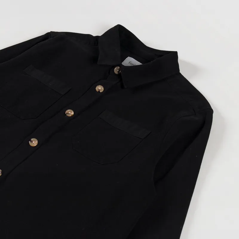 Foret Fellow Twill Shirt Washed Black-2