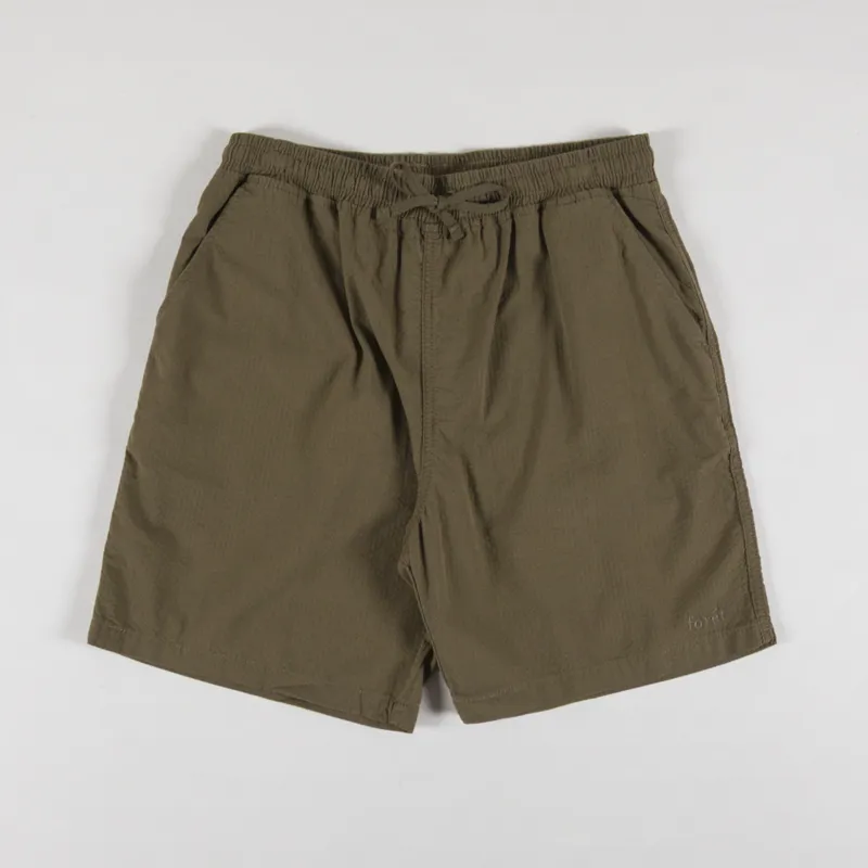 Foret Hush Seersucker Shorts Army