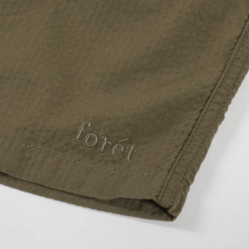 Foret Hush Seersucker Shorts Army-6
