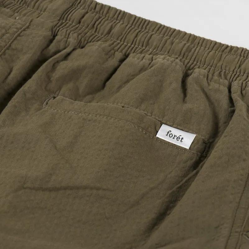 Foret Hush Seersucker Shorts Army-5
