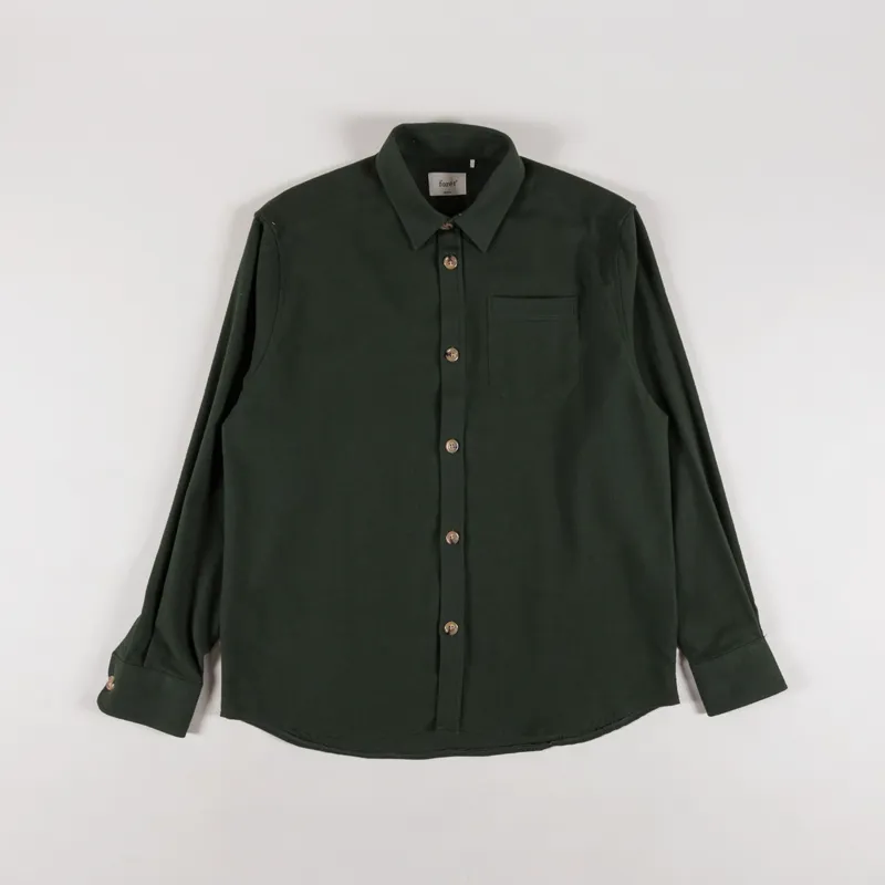 Foret Map Flannel Shirt Dark Moss