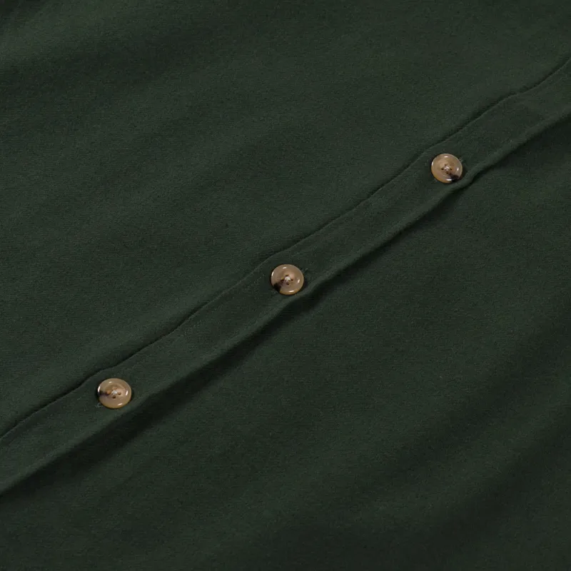 Foret Map Flannel Shirt Dark Moss-5