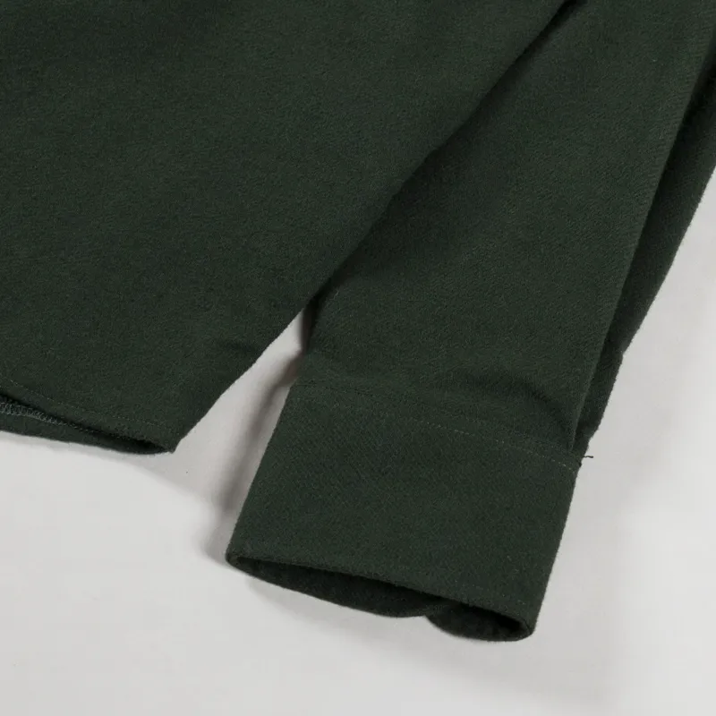 Foret Map Flannel Shirt Dark Moss-7