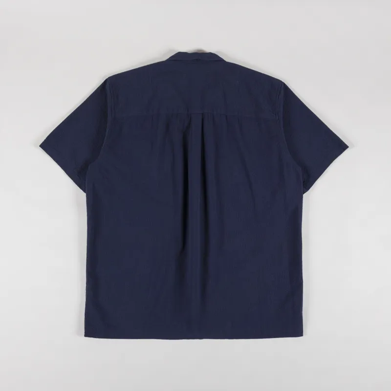 Foret Hush Seersucker Shirt Navy-1