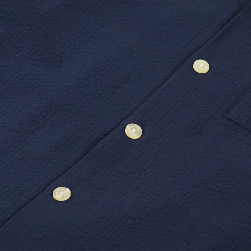 Foret Hush Seersucker Shirt Navy-5