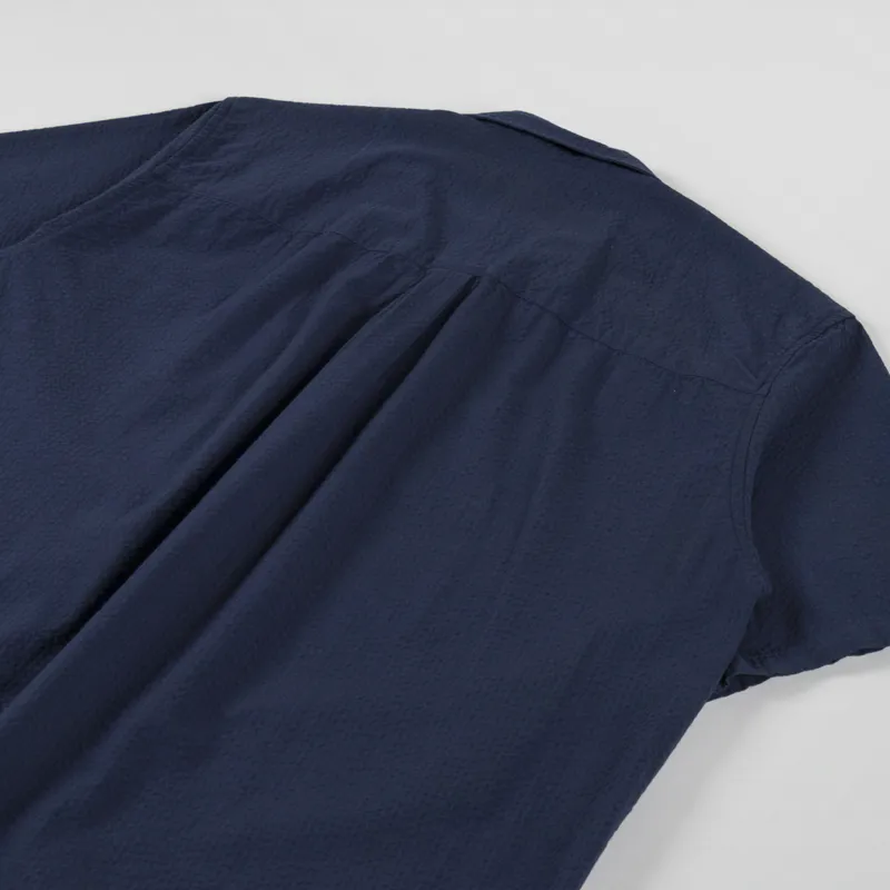 Foret Hush Seersucker Shirt Navy-3
