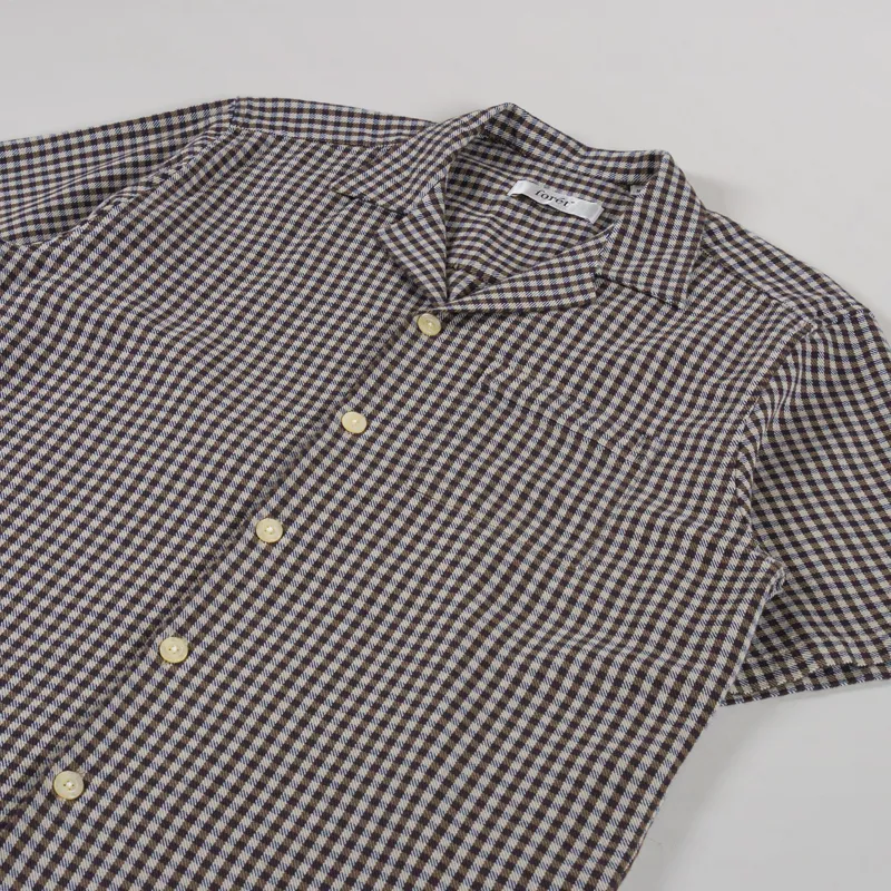 Foret Hush Twill Shirt Brown Check-1