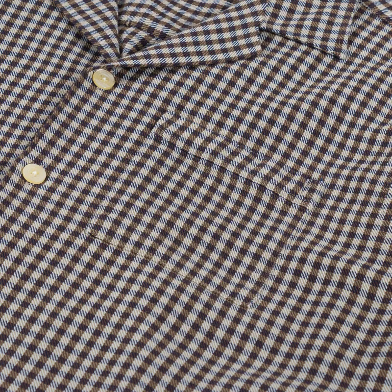 Foret Hush Twill Shirt Brown Check-3