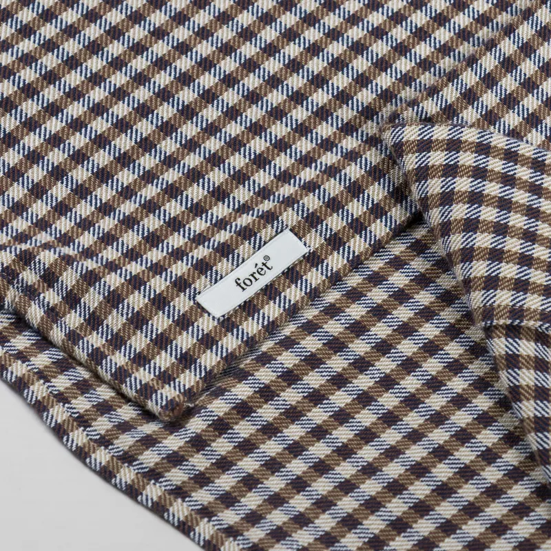 Foret Hush Twill Shirt Brown Check-5