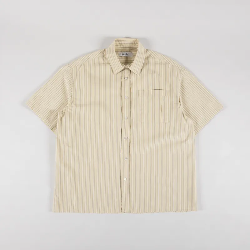 Foret Rose Poplin Shirt Dusty Yellow Stripe