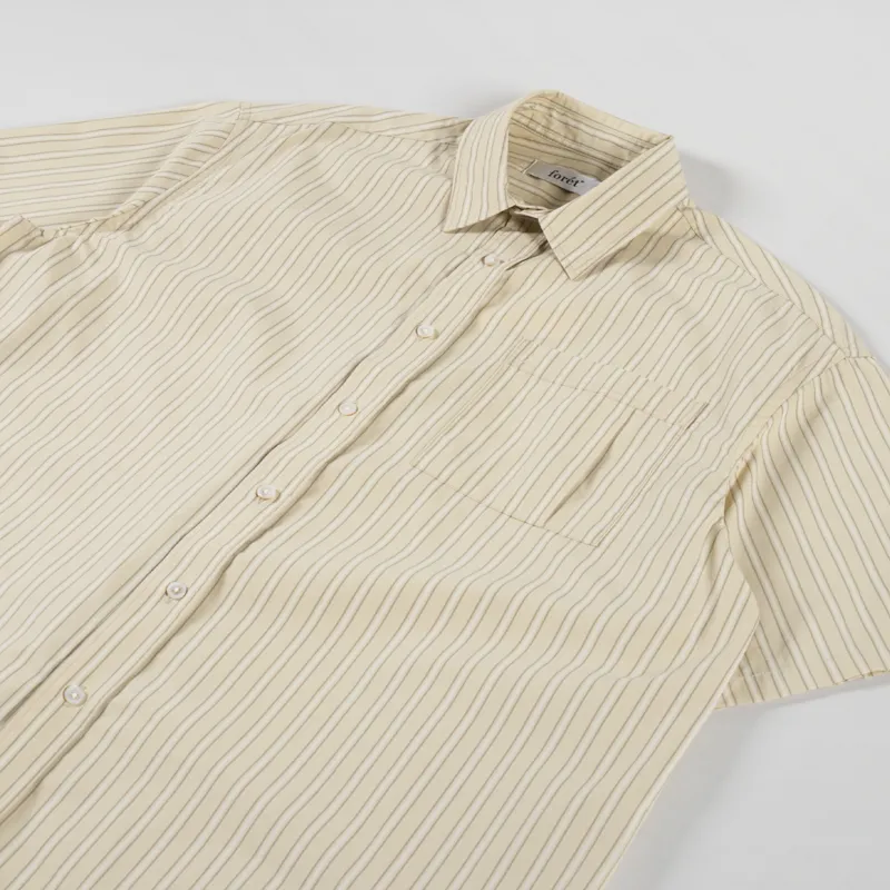 Foret Rose Poplin Shirt Dusty Yellow Stripe-2