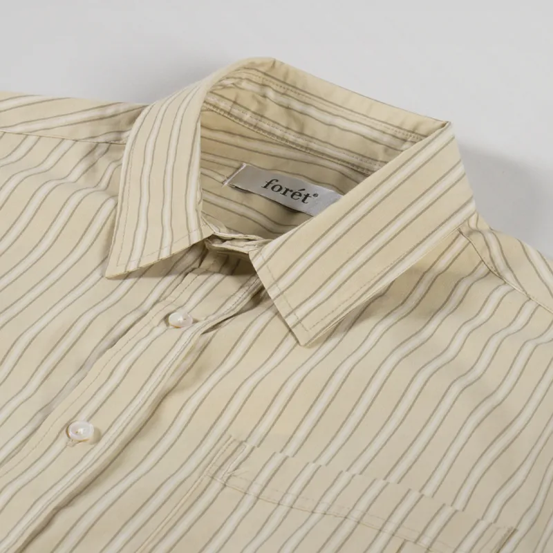 Foret Rose Poplin Shirt Dusty Yellow Stripe-4