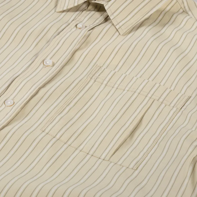 Foret Rose Poplin Shirt Dusty Yellow Stripe-5