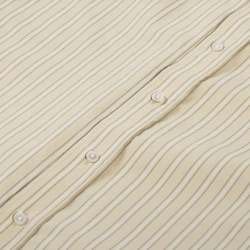 Foret Rose Poplin Shirt Dusty Yellow Stripe-6