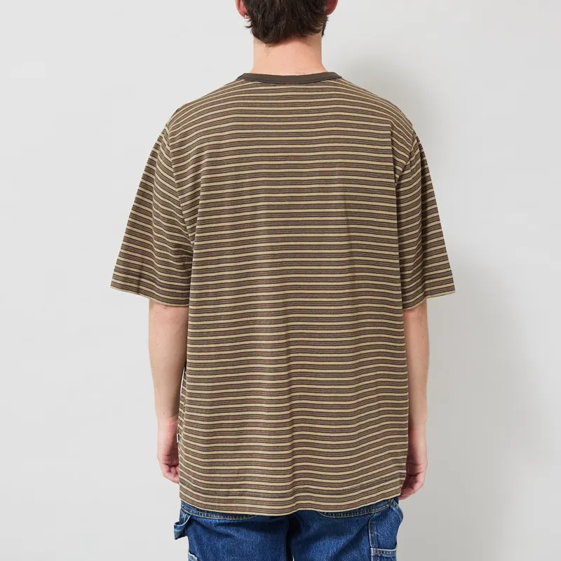 Foret Repeat Relaxed Fit T Shirt Wood Stripe-2