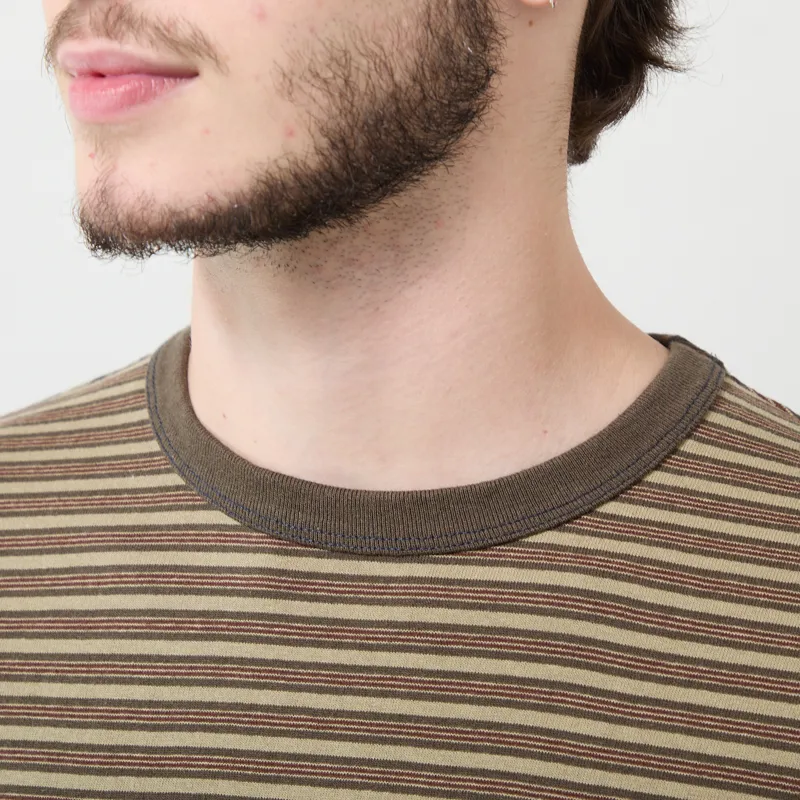 Foret Repeat Relaxed Fit T Shirt Wood Stripe-3
