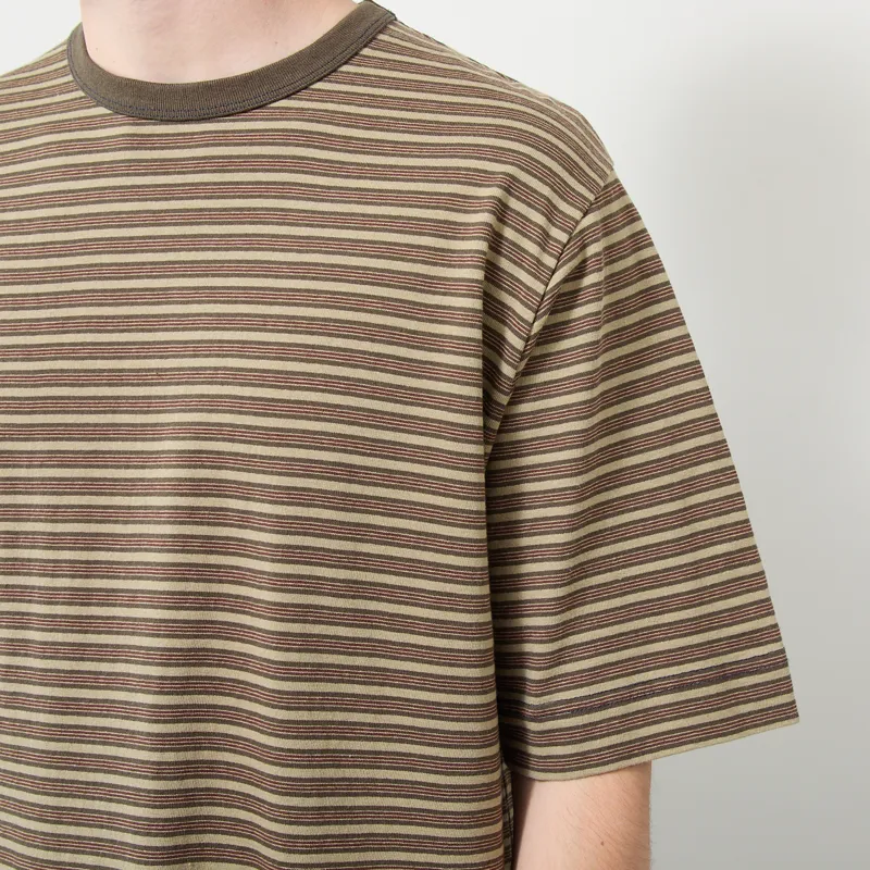 Foret Repeat Relaxed Fit T Shirt Wood Stripe-4