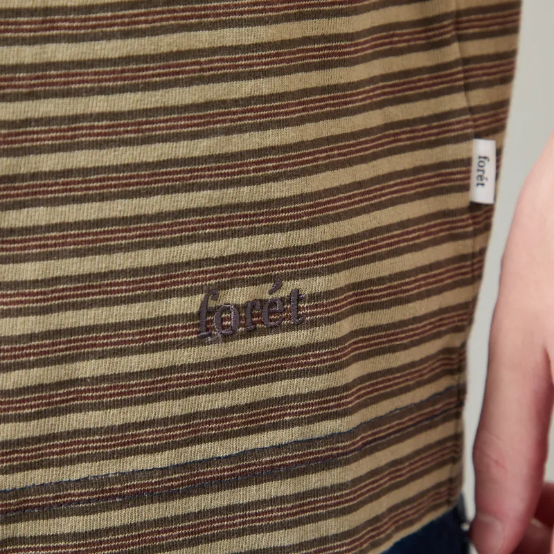 Foret Repeat Relaxed Fit T Shirt Wood Stripe-5