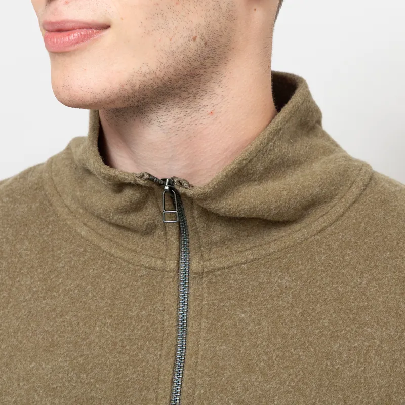 Foret Elm Half Zip Sweatshirt Army-5