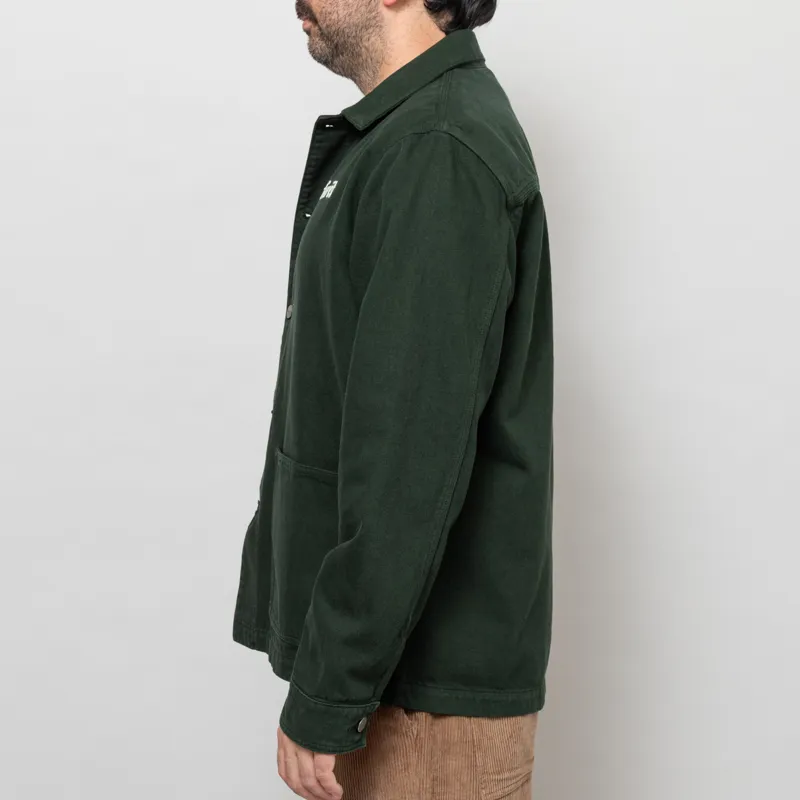 Foret Wood Twill Overshirt Dark Green-3