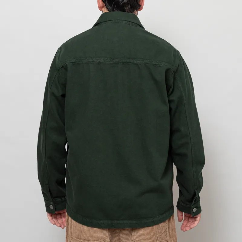 Foret Wood Twill Overshirt Dark Green-4