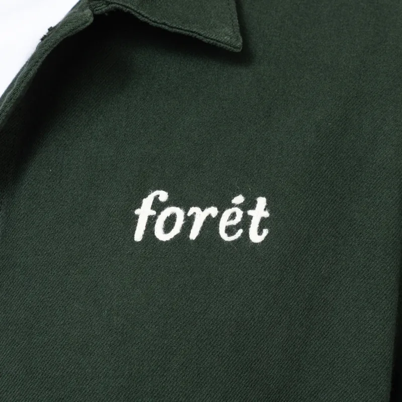 Foret Wood Twill Overshirt Dark Green-12