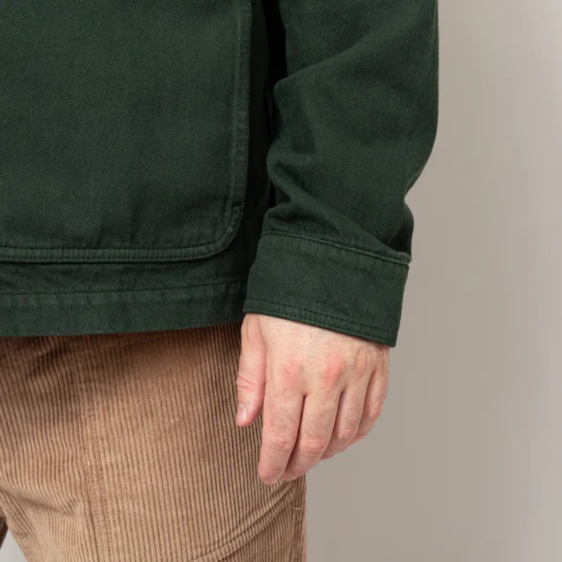 Foret Wood Twill Overshirt Dark Green-8