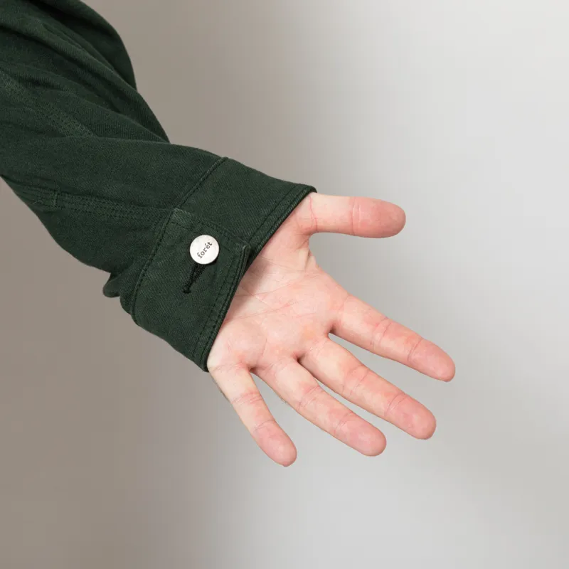 Foret Wood Twill Overshirt Dark Green-6