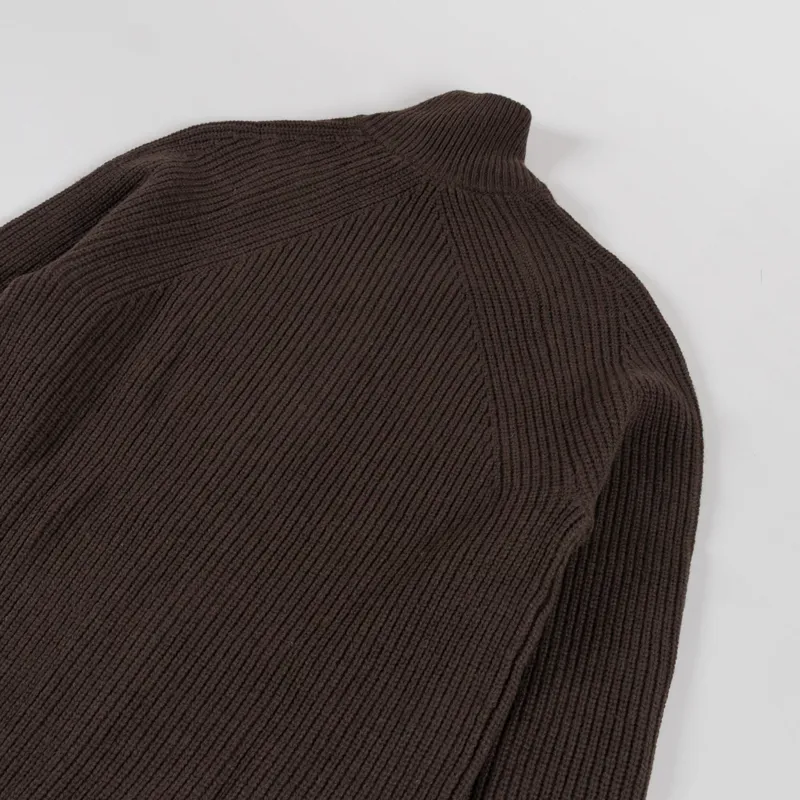 Foret Delta Wool Zip Knit Dark Brown-3