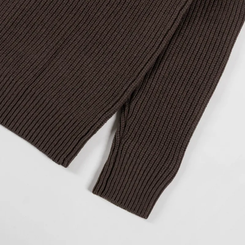 Foret Delta Wool Zip Knit Dark Brown-5