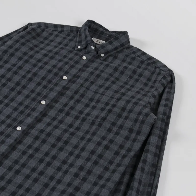 Foret Creek Boucle Check Shirt Dark Grey Black-2