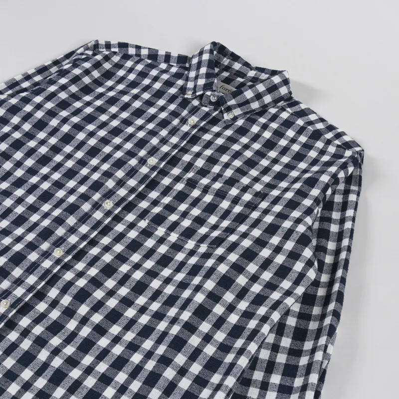 Foret Creek Boucle Check Shirt Navy Cloud-2