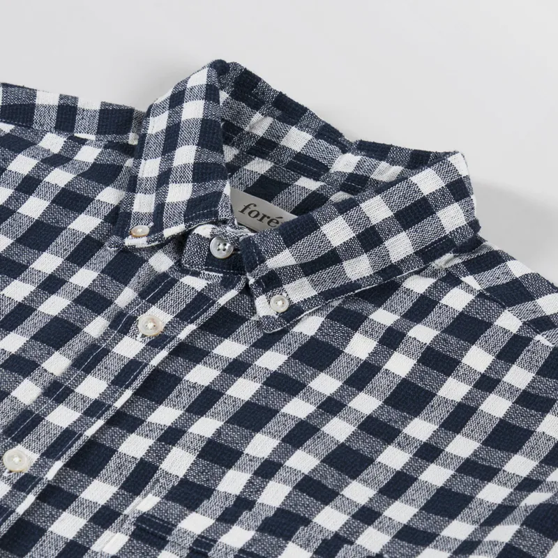 Foret Creek Boucle Check Shirt Navy Cloud-4