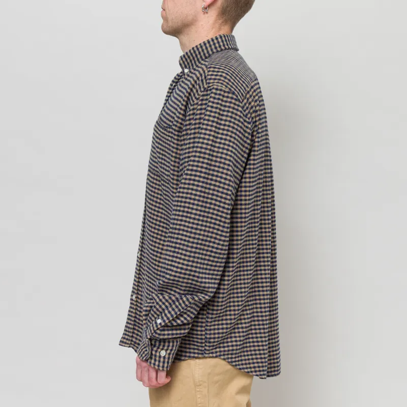 Foret Creek Flannel Shirt Burnt Khaki Navy-2