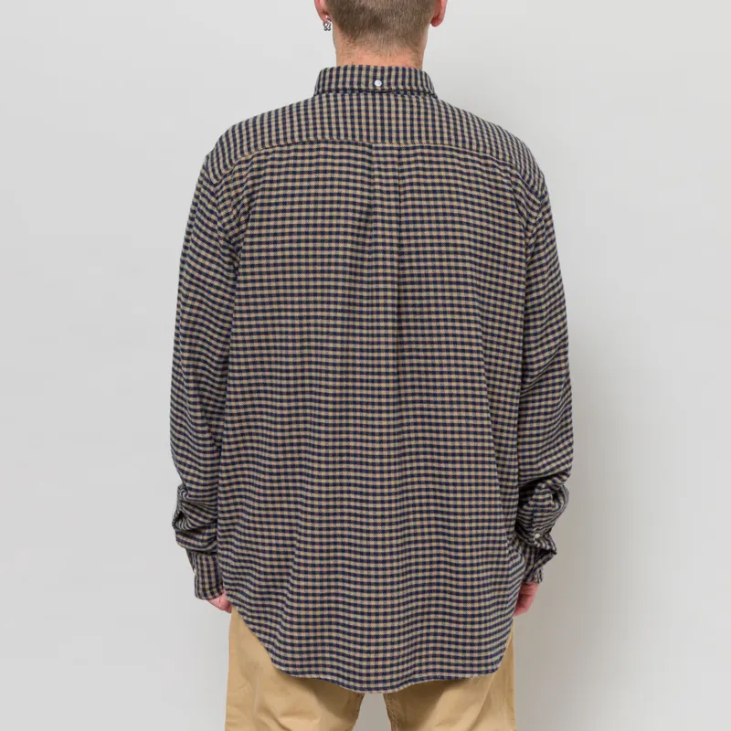 Foret Creek Flannel Shirt Burnt Khaki Navy-3