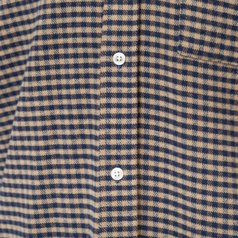 Foret Creek Flannel Shirt Burnt Khaki Navy-8