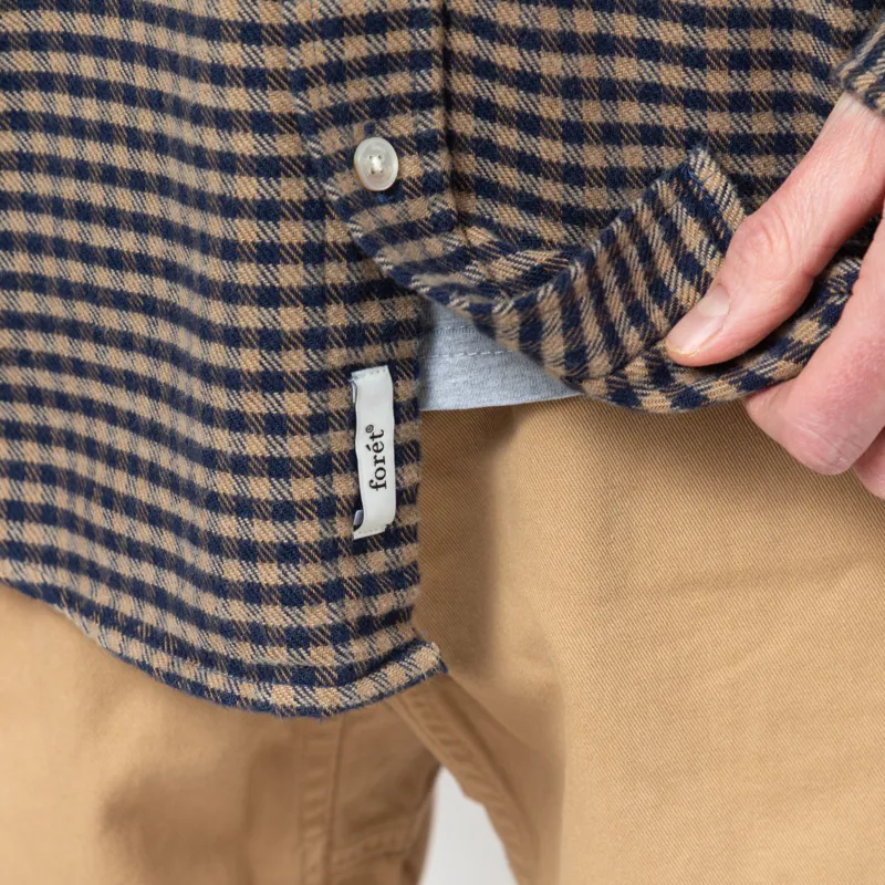 Foret Creek Flannel Shirt Burnt Khaki Navy-9