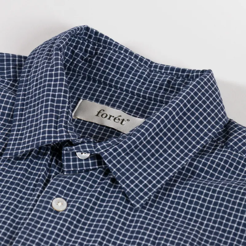 Foret Pluto Checked Shirt Navy-4