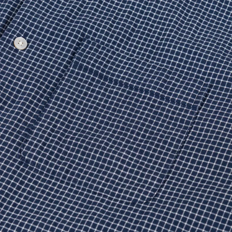 Foret Pluto Checked Shirt Navy-5
